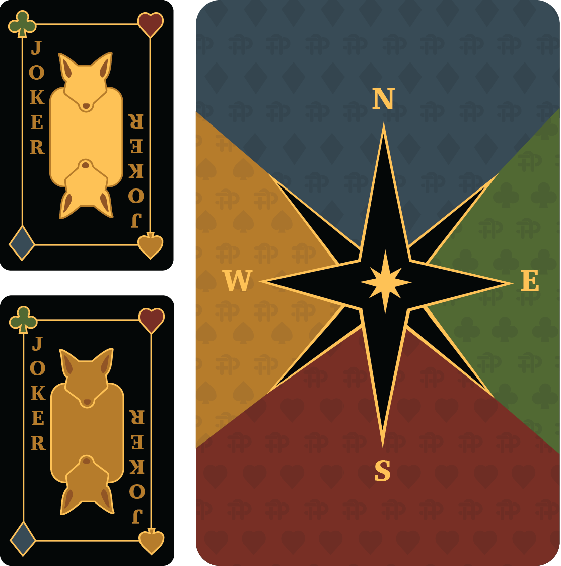 two joker cards, one card back